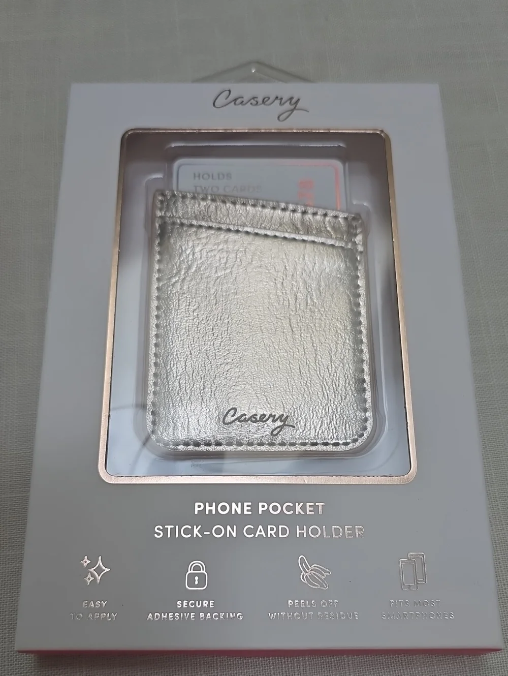 Rose Gold Phone Pocket Stick-On Card Holder